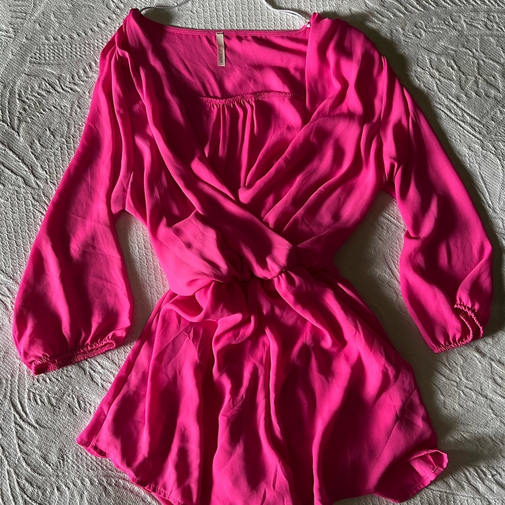 Sage Hot Pink Romper